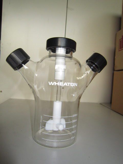 WHEATON 3구 컬처플라스크 자석 교반용 판매합니다.[250ML]